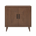 Meuble de rangement buffet 2 portes 80 x 40 x 80 cm panneaux de particules MDF finition noyer brun et noir