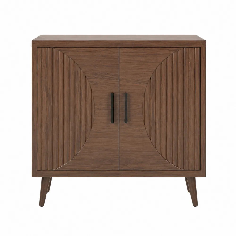 Meuble de rangement buffet 2 portes 80 x 40 x 80 cm panneaux de particules MDF finition noyer brun et noir