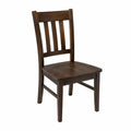 Chaise de salle à manger 45 x 52 x 96 cm bois massif brun foncé dossier à barreaux assise bois