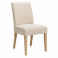 Chaise de salle à manger 47 x 57 x 93 cm tissu polyester beige bois d’hévéa naturel dossier droit rembourré