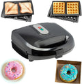 Machine à donuts, 750 W, machine à beignets, Plaque antiadhésive 6 en 1, Appareil à Petit-déjeun