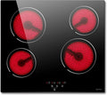 Plaque vitrocéramique, 60 CM, 4 foyers, 6000 W, encastrable, tactile, verrouillage, 9 Niveaux de Puissance, 6000W, Plaque de Cuisson Electrique
