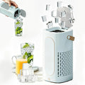 Machine à glaçons, 12 V, portable, bleu, fabrication de glace de 15 à 20 minutes, 10 cubes par cycle, alimentation CC