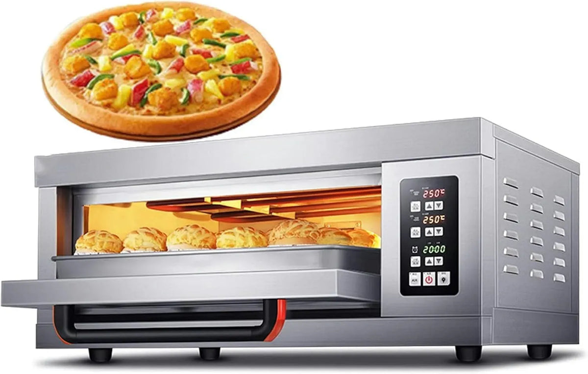 Four électrique à pizza V 3, 200 W, 220 V, professionnel, restaurant, acier inoxydable, machine à pizza d'intérieur poly alente pour restaurant