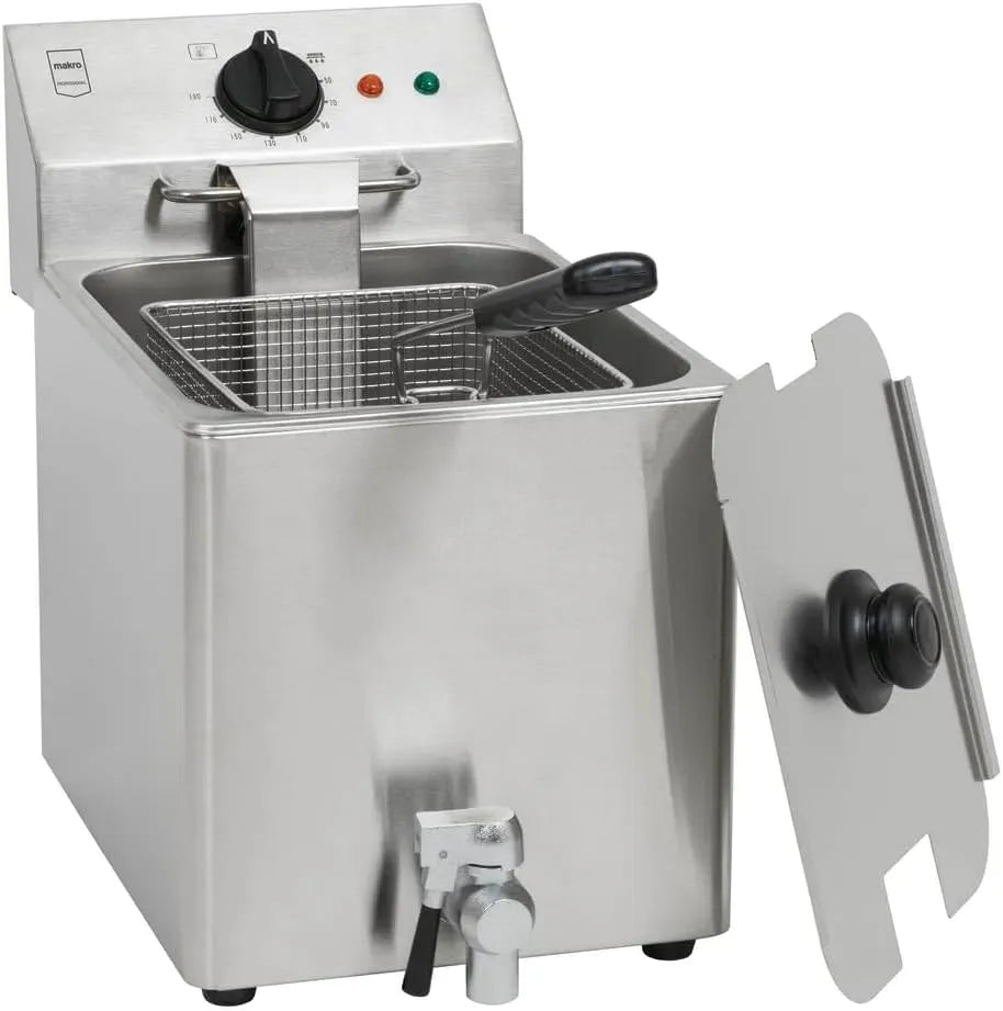 Robinet de cuisine, 26,5 x 55,8 x 39 cm, 8 L, 0 à 190 °C, METRO GDF3008, 2 zones de température, acier inoxydable, argenté