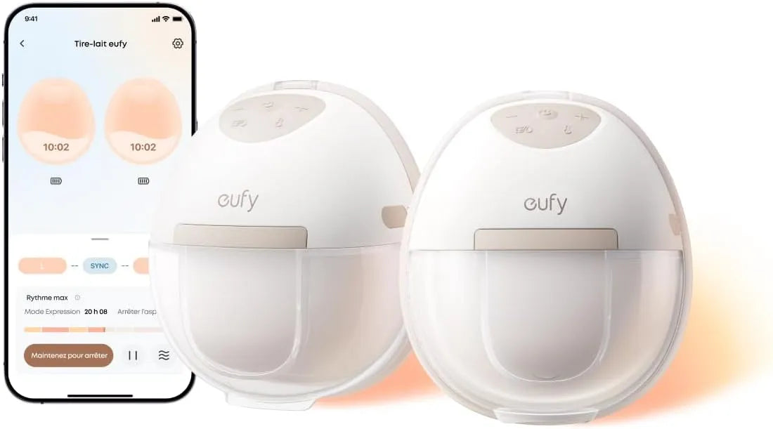 Tire-lait, pompe d'allaitement, eufy E20, portable, 2 zones de température