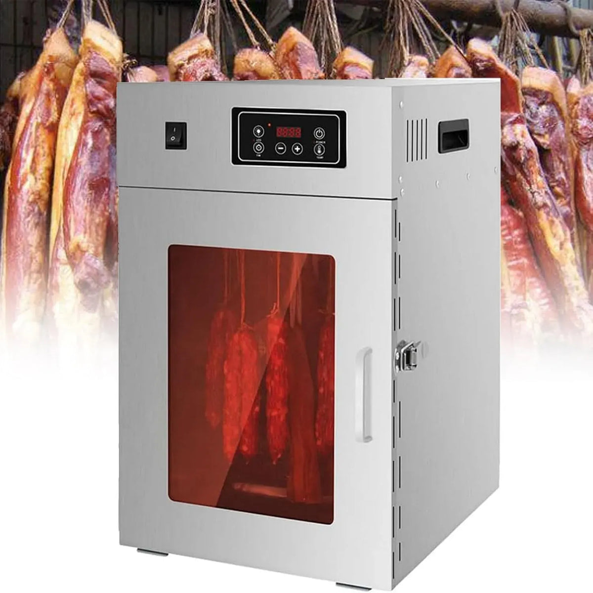Séchoir, minuteur, professionnel, acier inoxydable, pour saucisses