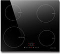 Plaque à induction 220-240V, 60 CM, 4 foyers, 6400 W, 240 V, table de cuisson à induction, tactile, verrouillage, encastrable, minuteur, 9 Niveaux de