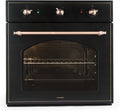 Klarstein Four électrique, 55 L, 3 programmes, classe énergétique E, encastrable, minuteur, acier inoxydable, noir, 3 Fonctions, Design Vintage