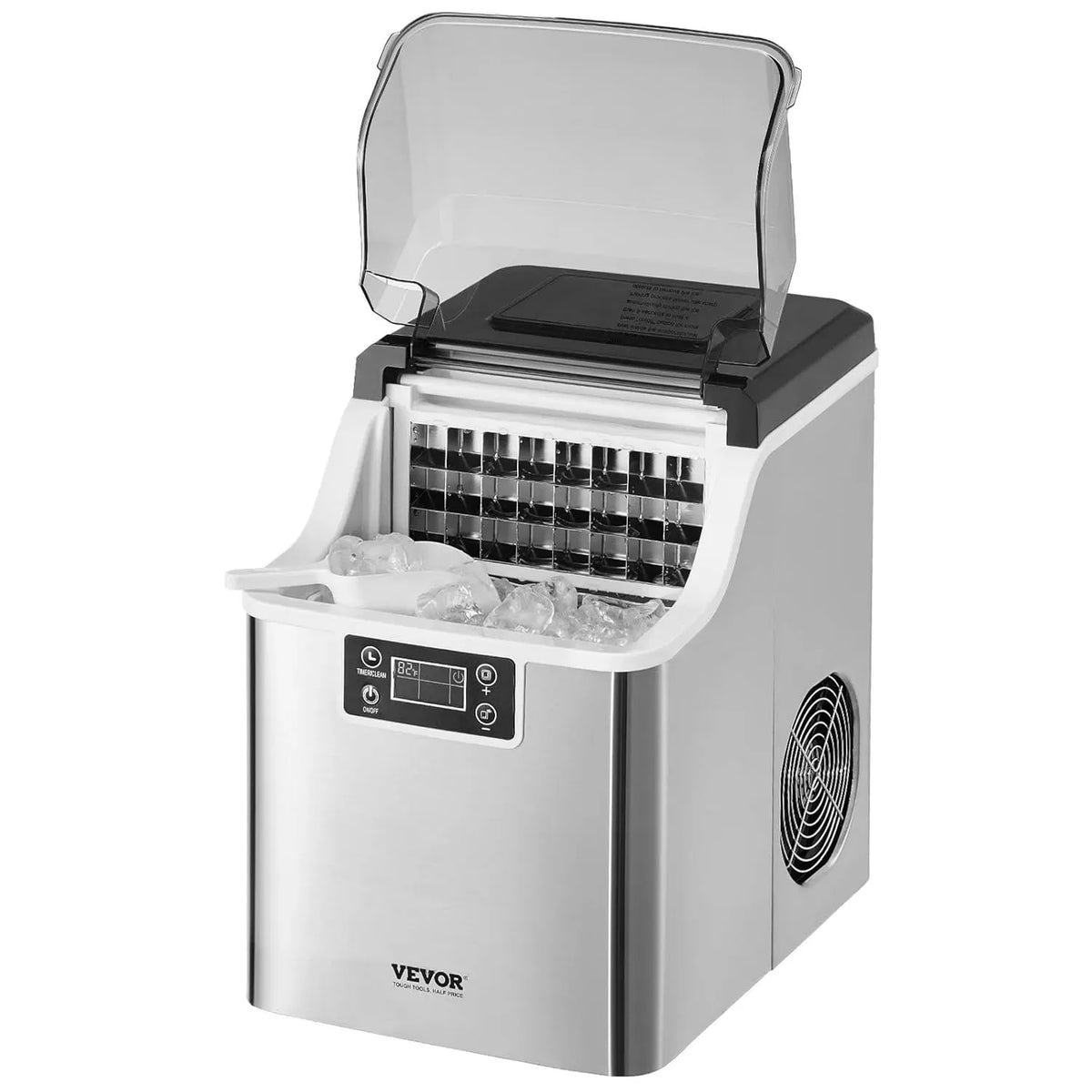 VEVOR kg/24 Machine à glaçons, portable, argenté, pour Cuisine Bar Bureau Maison, 20,4 kg