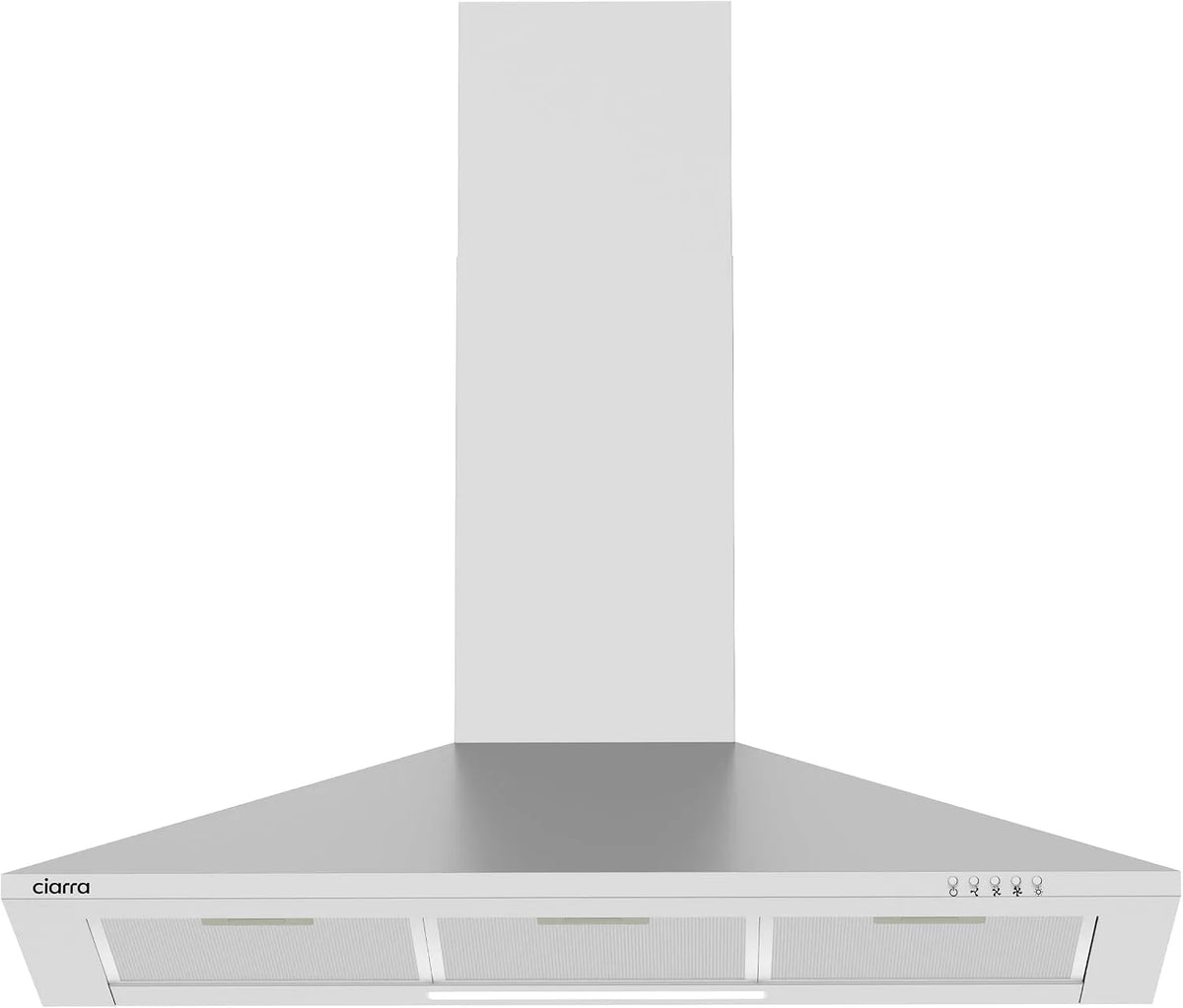 CIARRA Hotte aspirante, 90cm, 380 m3/h, classe énergétique A, hotte de cuisine, évacuation et recyclage, installation murale, acier inoxydable