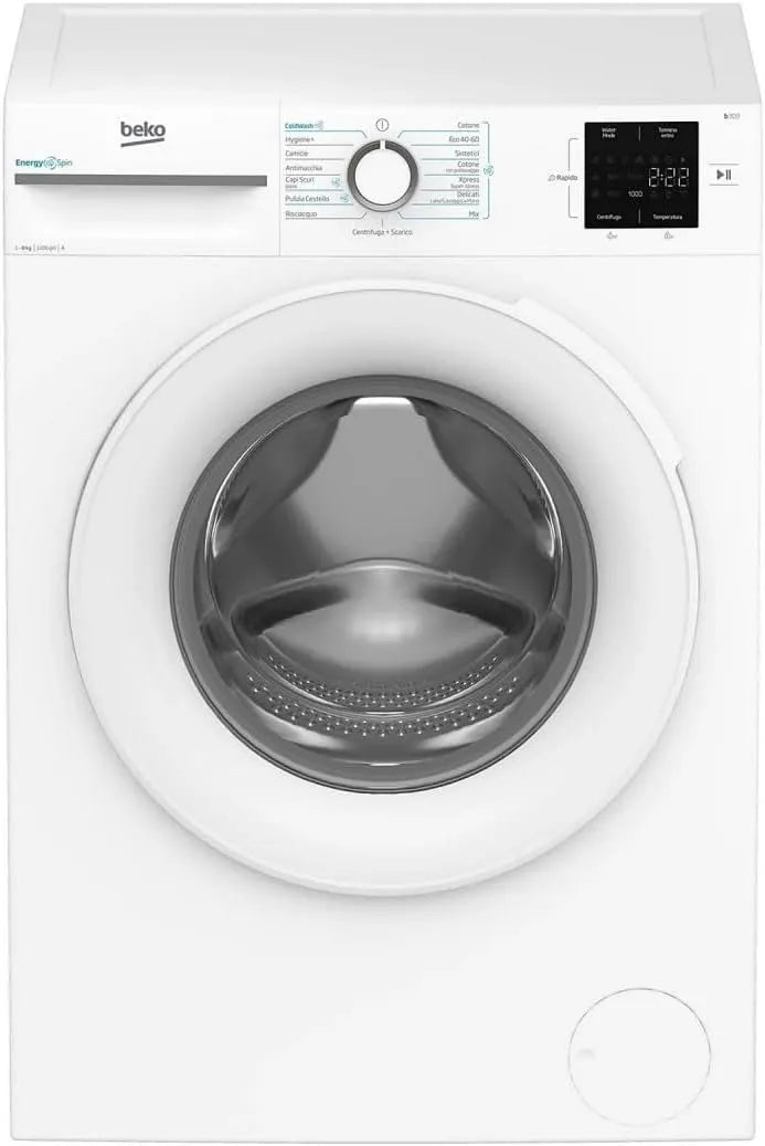 Beko 1200giri Bmwu3821w Lave-linge, 8 kg, Inverter, vapeur, Beko Lavatrice 8kg Energy Spin A Inverter Vapore 1200giri Bmwu3821w