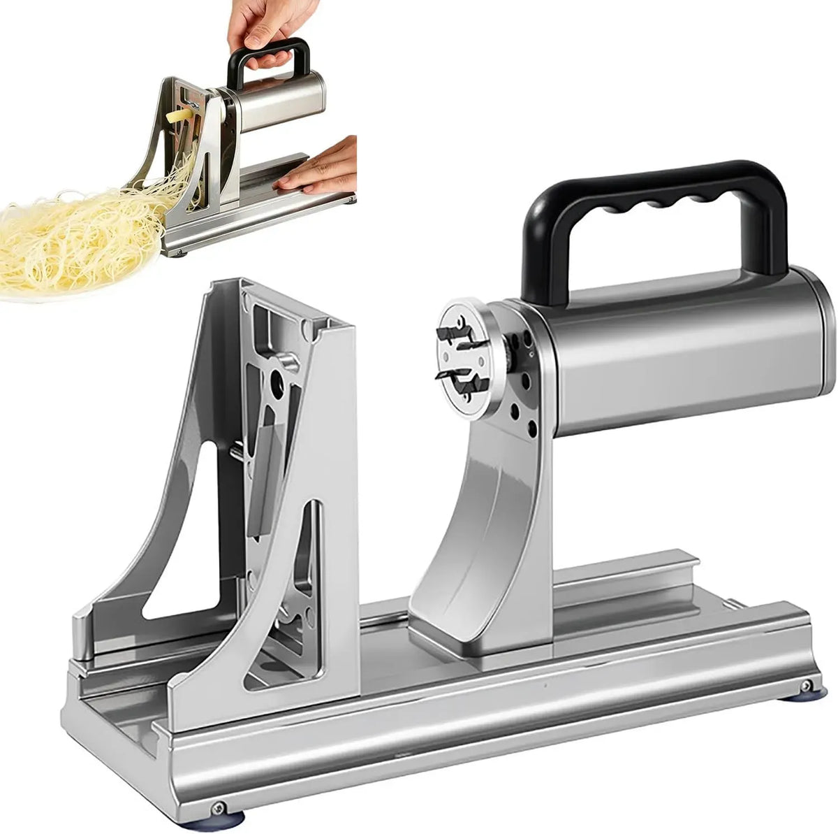 carottes, Coupe-légumes électrique en spirale automatique équipé de 3 lames en acier inoxydable, broyage uniforme pour pommes de terre, concombres