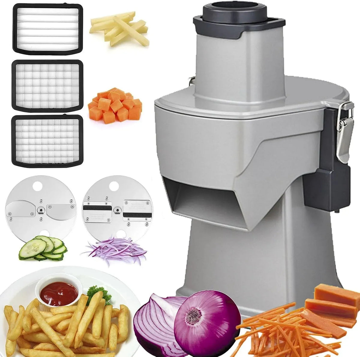 déchiqueter, pour couper en dés et fendre équipé de plusieurs lames pour un usage domestique et commercial, Hachoir à légumes électrique 200 W