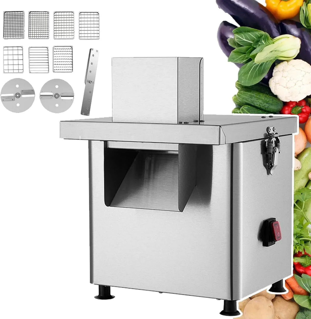 Coupe-légumes électrique équipé de lames en acier inoxydable pour usage commercial et domestique