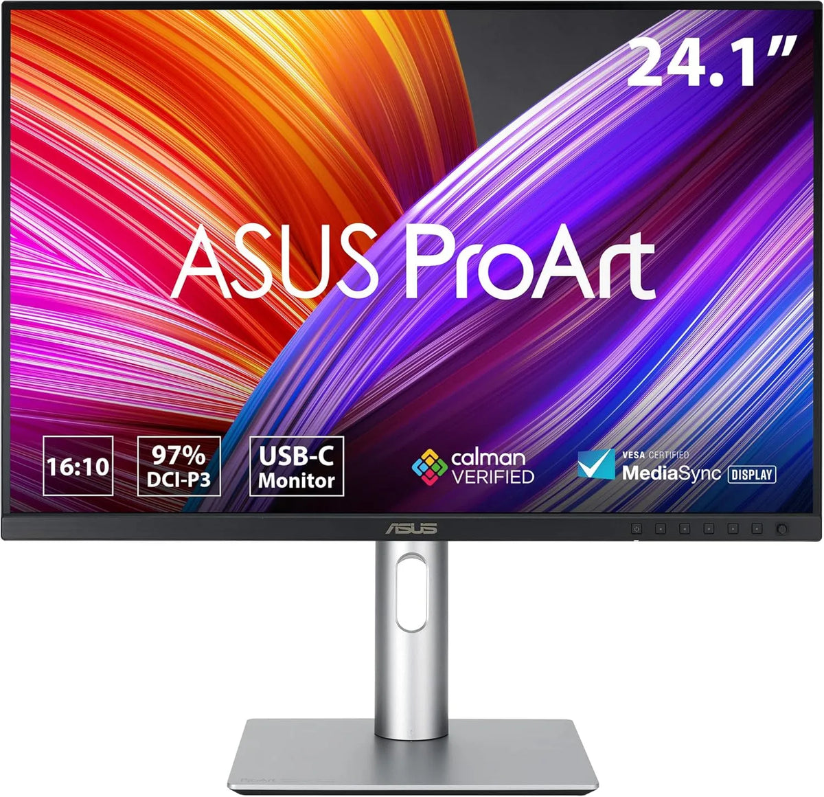 ASUS PA248CRV DCI-P3 Moniteur, 24, 1 pouces, 1920 × 1200, HDR, dalle IPS, USB, professionnel, HDR-10, 16:10, USB-C PD 96W, 97%, VESA MediaSync, WUxGA