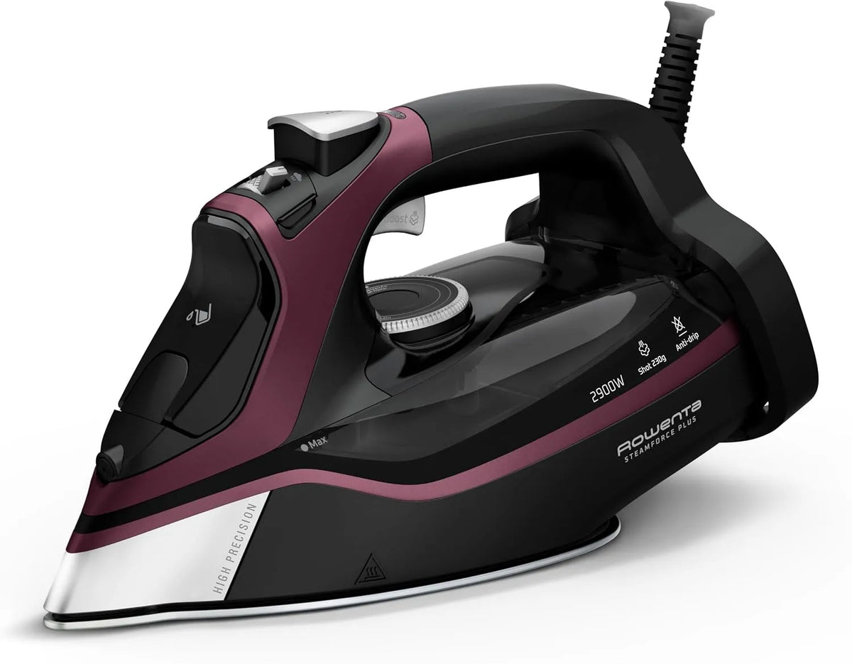 Rowenta W 45 DW9413 Steamforce DW9413 Fer à repasser à vapeur avec semelle Microsteam HD Profil 2900 W 45 g/min Puissance de vapeur continue 230 g/min