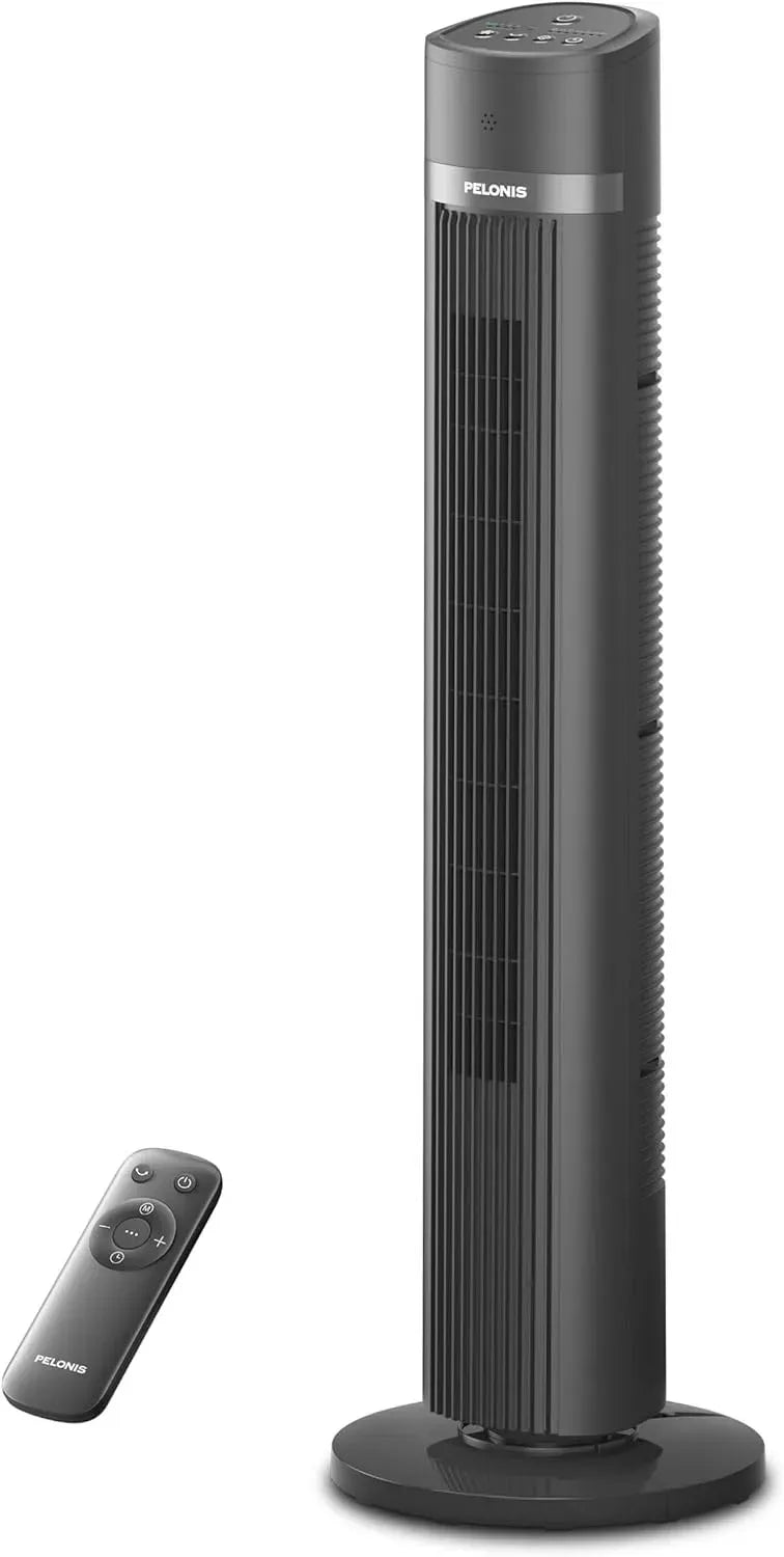 Ventilateur, 101 cm, PELONIS, minuteur, oscillation, décoration de salon, oscillation à 90°, affichage LED, minuterie 15 heures, 3 modes