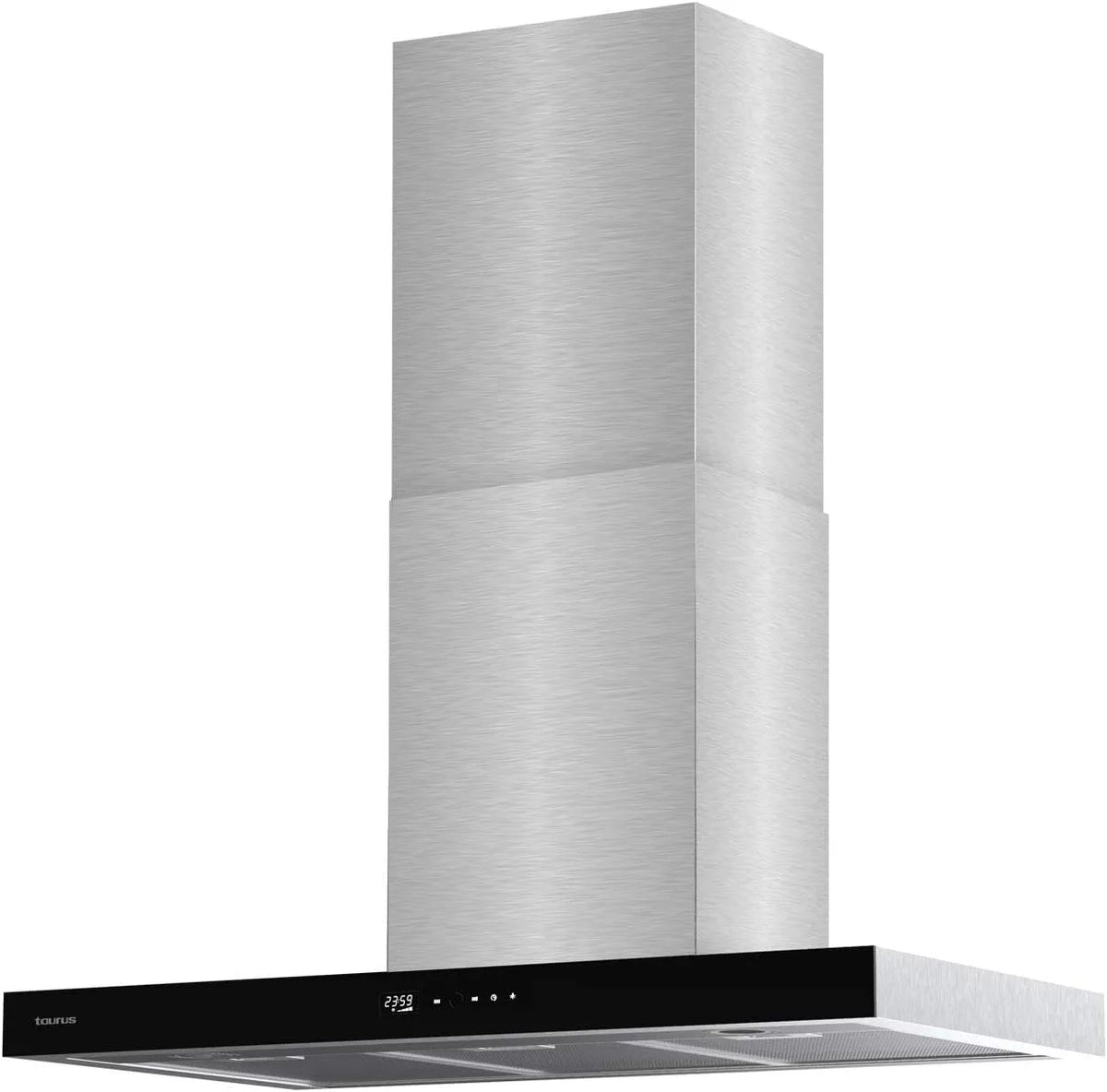 Taurus T90IxAL m3/h Hotte aspirante, 90 cm, 200 W, 650 m3/h, hotte de cuisine, 3 vitesses, tactile, noir, LED, filtres aluminium lavables multicouches
