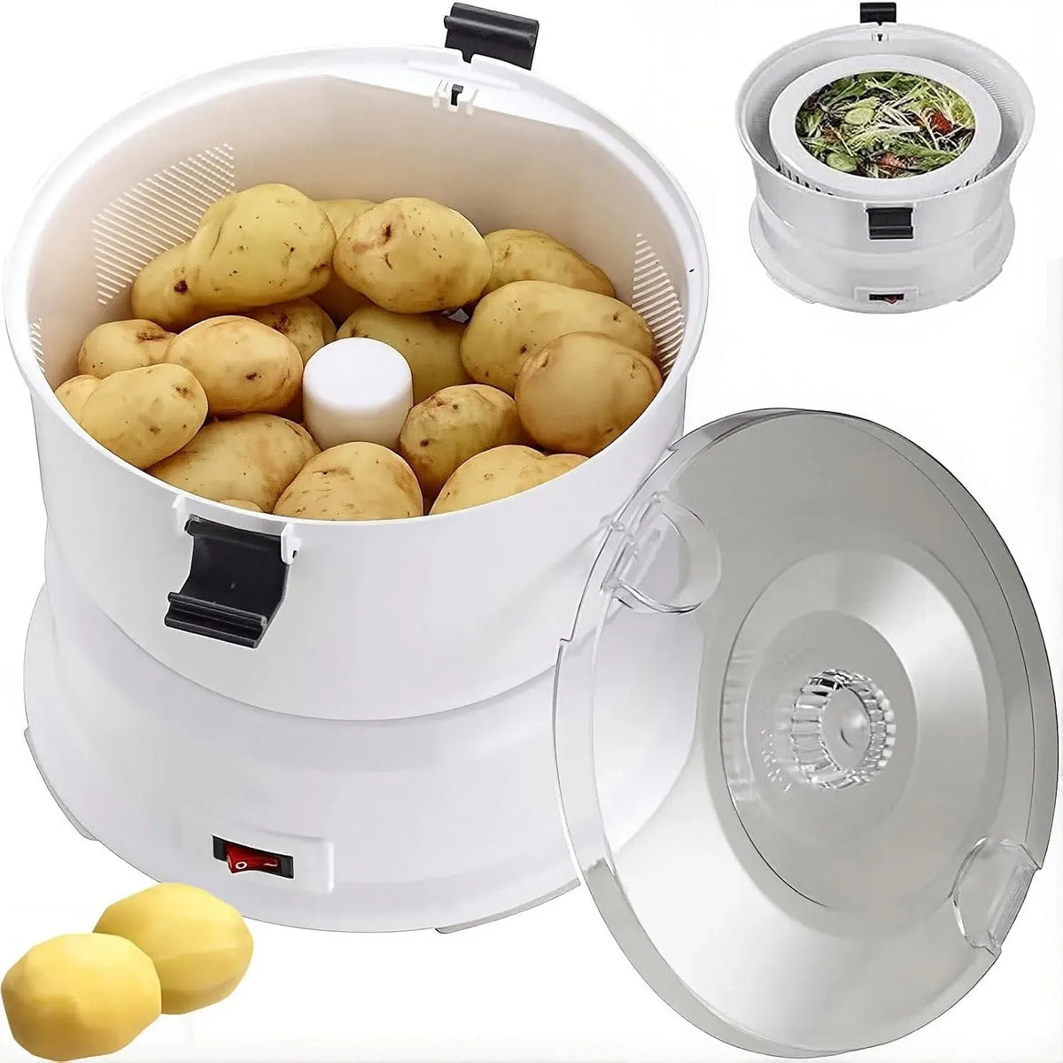 Éplucheur de pommes de terre électrique, pour verrouillage de sécurité de cuisine pour une préparation efficace des, éplucheur automatique de légumes