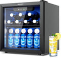 Cave à vin électrique, 36 L, 43 dB, EUHOMY, verre, autonome, silencieux, noir, Mini Frigo Pour 55 Canettes, Chambre Ou Bar Noir