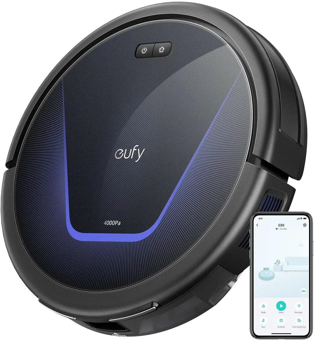 Aspirateur G50, appareil électrique d'aspiration, Robot, eufy Aspirateur Robot avec Puissance d'aspiration de 4 000 Pa