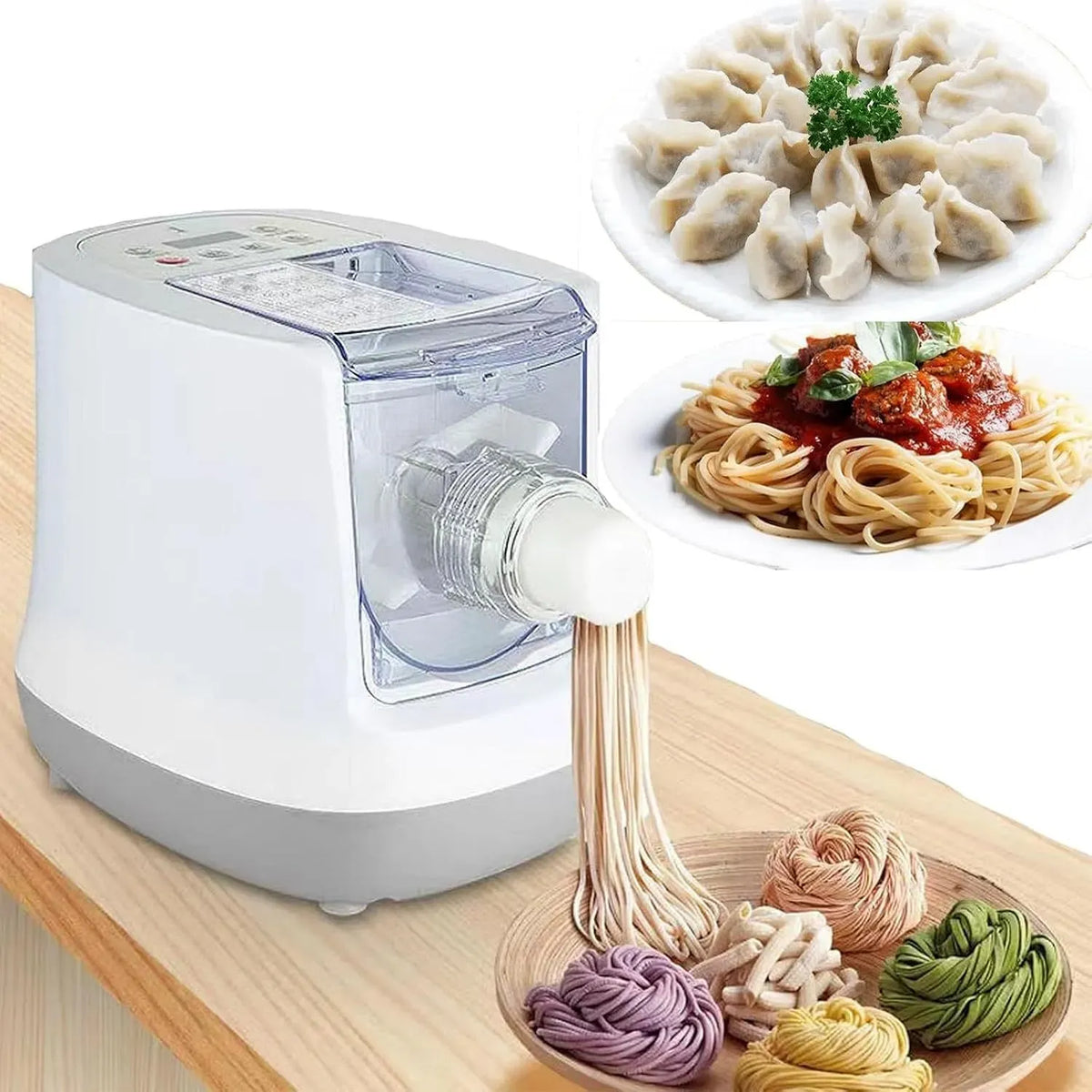 Machine à pâtes, 260 W, machine à nouilles, appareil pour pâtes fraîches, Machine à pâtes électrique avec 13 Formes de pâtes