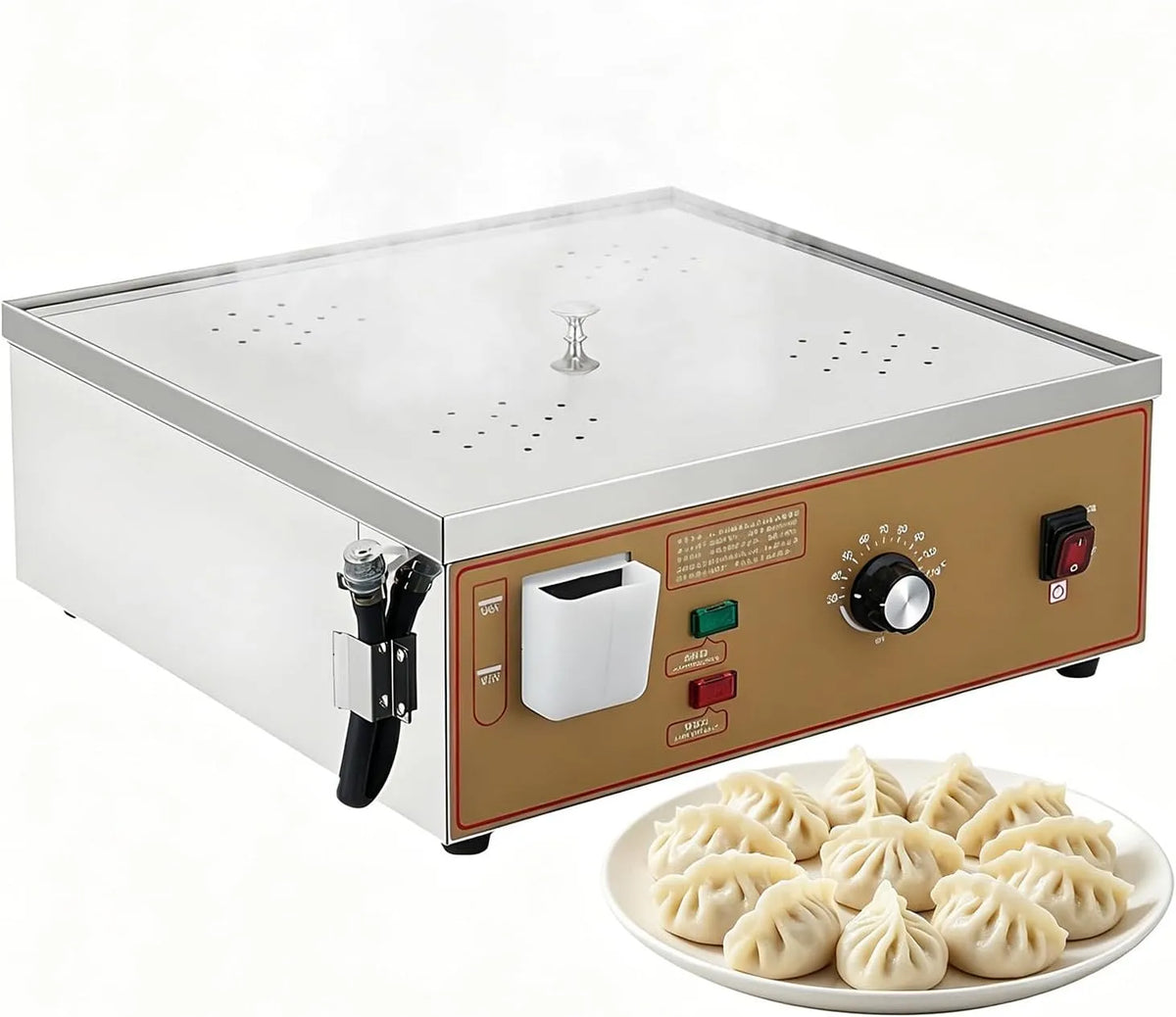 Chauffe-plats de buffet 4holes, 30 à 110 °C, vapeur, professionnel, restaurant, Machine à Petits Pains à Vapeur électrique
