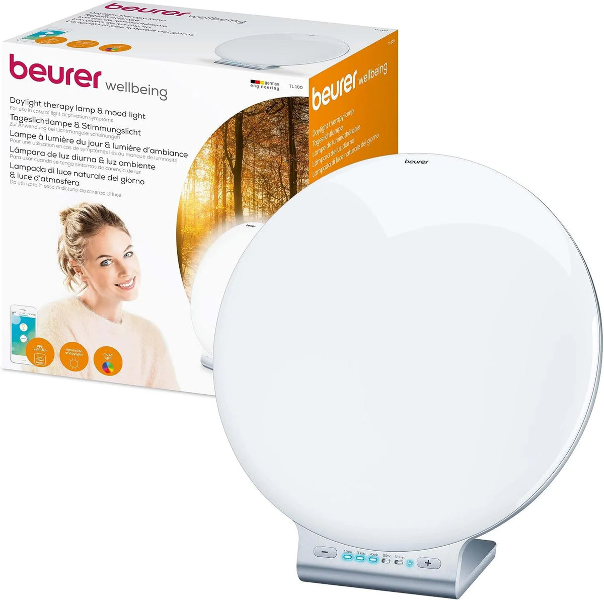 TL 100 Lampe, application, LED, Beurer Lampe LED lumière du jour et lumière d'ambiance 2 en 1