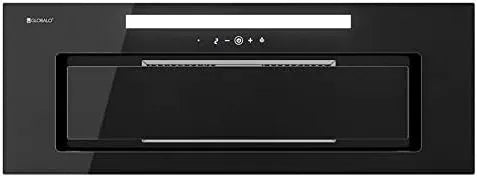 Hotte aspirante, 80 cm, hotte de cuisine, encastrable, noir, 2 Black, avec éclairage, sans moteur, coopération Turbine
