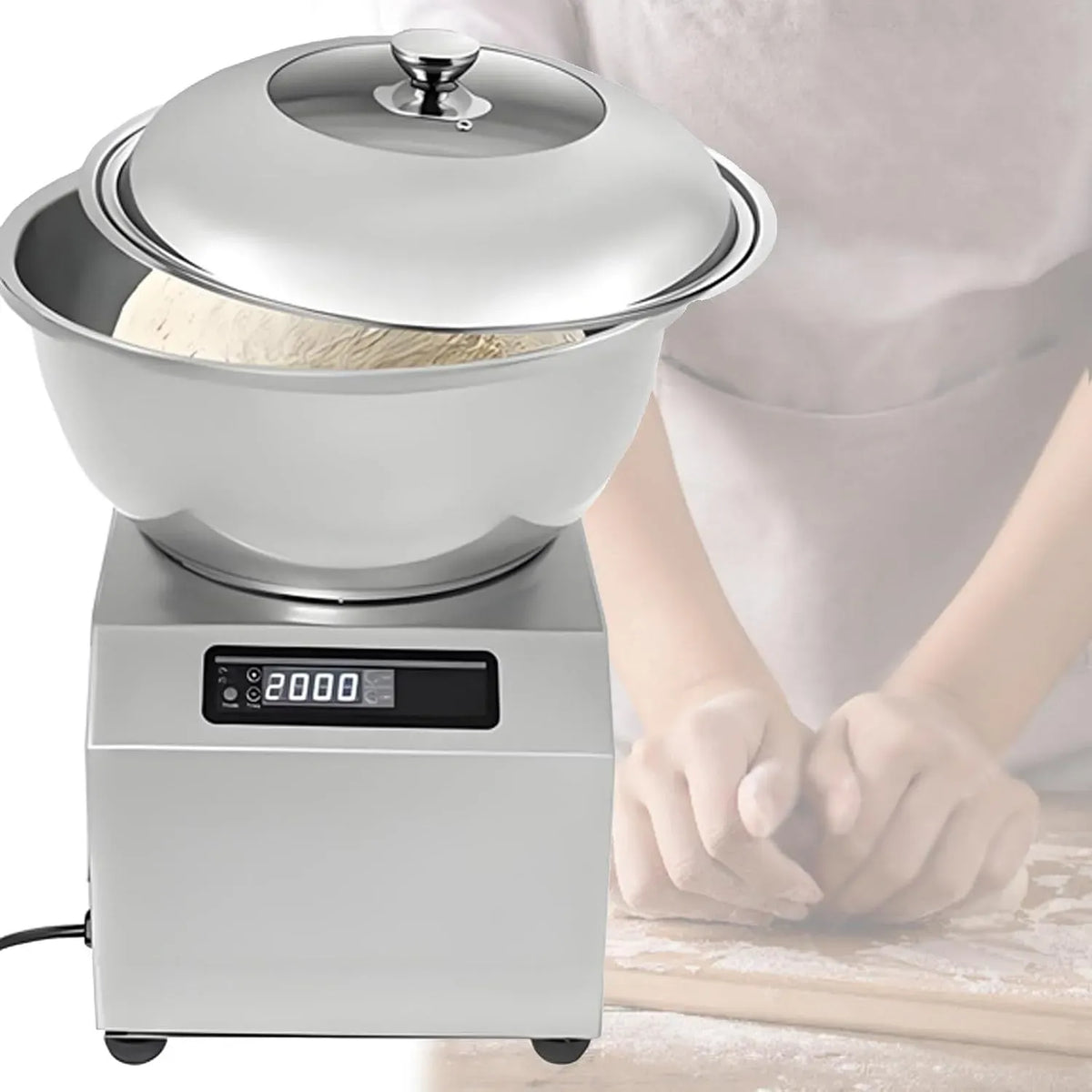 Machine de pétrissage, Machine à pâte, 8 kg, minuteur, professionnel, acier inoxydable