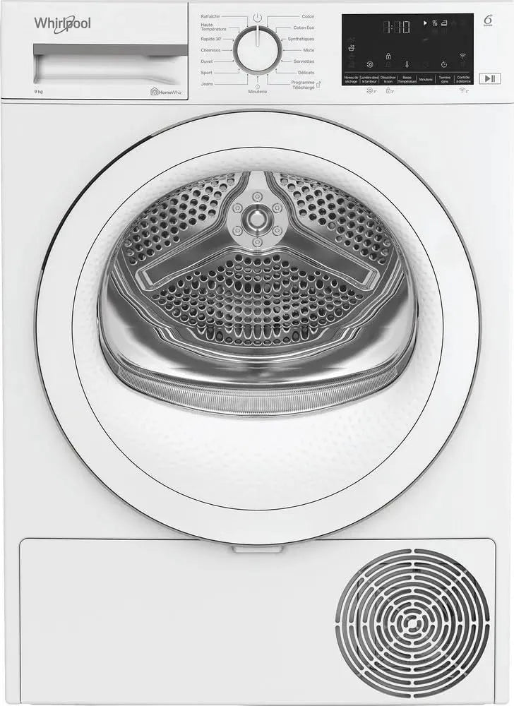 Whirlpool W7S Sèche-linge, 9 kg, Pompe à chaleur, Interface Big Digit