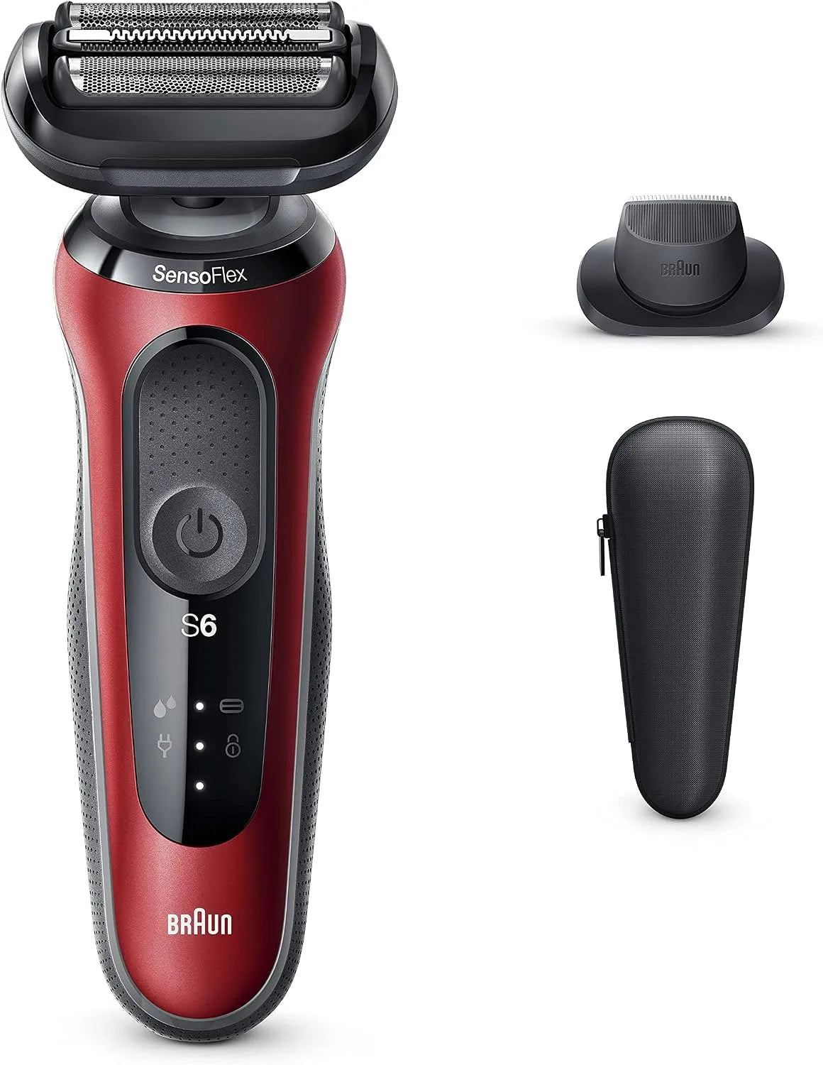 Braun Series 6 60-R1200s Rasoir, gril, rouge, Rasoir à grille Tondeuse Rouge