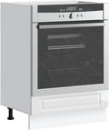Micro-ondes, blanc, Meuble Rangement Cuisine Compact, Facile à Nettoyer, Armoire à Four Porto Blanc Brillant en Bois d'ingénierie avec Pieds réglables
