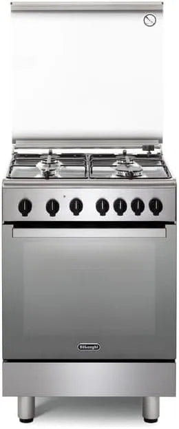 De'Longhi Four électrique, 60 cm, classe énergétique E, gril, acier inoxydable, DGx 64 LSG Cuisine à Gaz, couleur inox, 4 brûleurs, ligne design