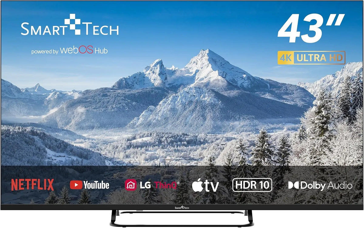 Smart TV OS-43UW02V 3xHDMI, 108 cm, 3 HDMI, 2 USB, téléviseur, 4K UHD, son Dolby, MEMC- Dolby Audio, 2xUSB, Smart TV Web OS-43UW02V- Molotov, Netflix