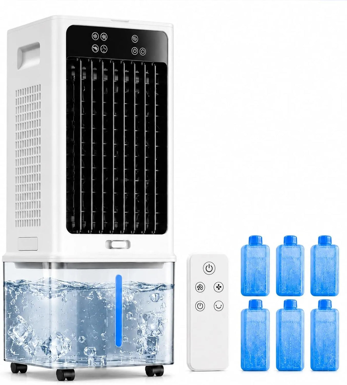 Climatiseur, portable, grand réservoir, amovible, 6 Blocs Réfrigérants, Climatiseur Évaporatif Compact pour La Maison