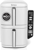 Ninja SL400EUWH Friteuse à air chaud, 9,5 L, 6 programmes, gril, blanc, 2 Grilles, 4 Niveaux de Cuisson, 2 Tiroirs, 8 Portions, 6 Fonctions