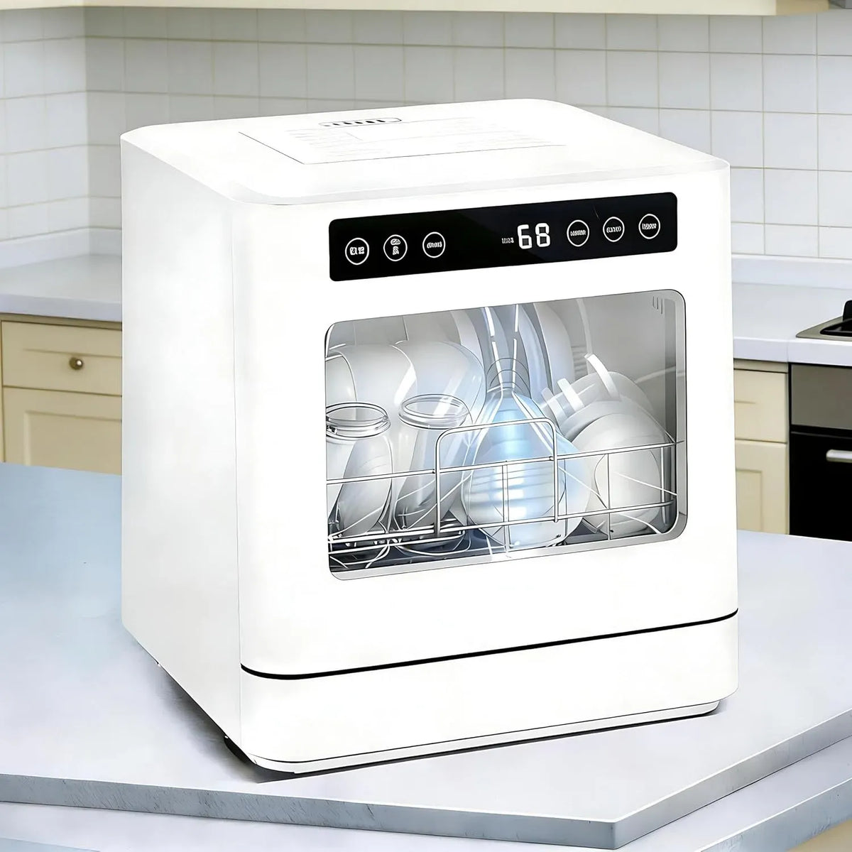 Lave-vaisselle, compact, camping, Température Maximale De 75 °C/167 °F, Double Jet À 360°, Idéal pour Les Appartements Et Les Camping-Cars