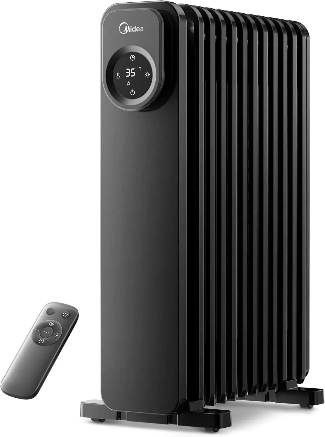 Radiateur électrique 1000/1300/2300W 24h, 2300 W, tactile, minuteur, 3 niveaux, silencieux, noir, Écran Tactile LED, 11 Ailettes