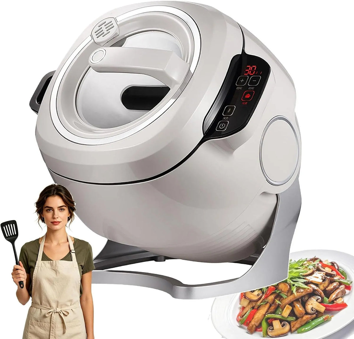 contrôle par micro-ordinateur, culinaire Commercial 2000W, for la cuisson des ragoûts et des sautés, équipé de 3 vitesses et capacité de 6L