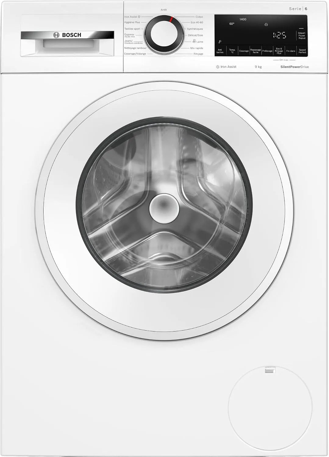 Bosch WGG244Z3FR Lave-linge, 9 kg, classe énergétique E, blanc, 1400 trs, min, SpeedPerfect, Série 6, pose-libre, Défroissage Iron Assist, Anti-taches