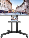 Meuble TV, 85 pouces, 600x400 mm, roulettes de déplacement, Charge 55 kg, Roulettes Verrouillables 360°, BONTEC Support TV sur Pied à roulettes