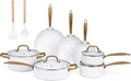 Lave-vaisselle, GFTIME, 18 pièces en céramique titane, Ensemble de casseroles et poêles antiadhésives, sans PFOA
