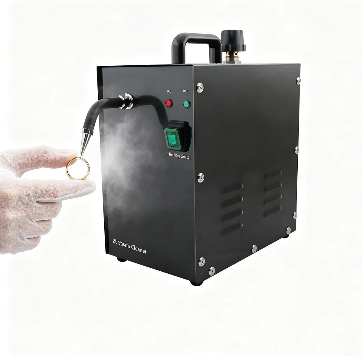 Nettoyeur vapeur, 2 L, 1300 W, acier inoxydable, noir