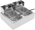 Dual Tanks Friteuse électrique, panier, pour restaurants, 2 x 6 l, contrôle indépendant de la température, à deux récipients