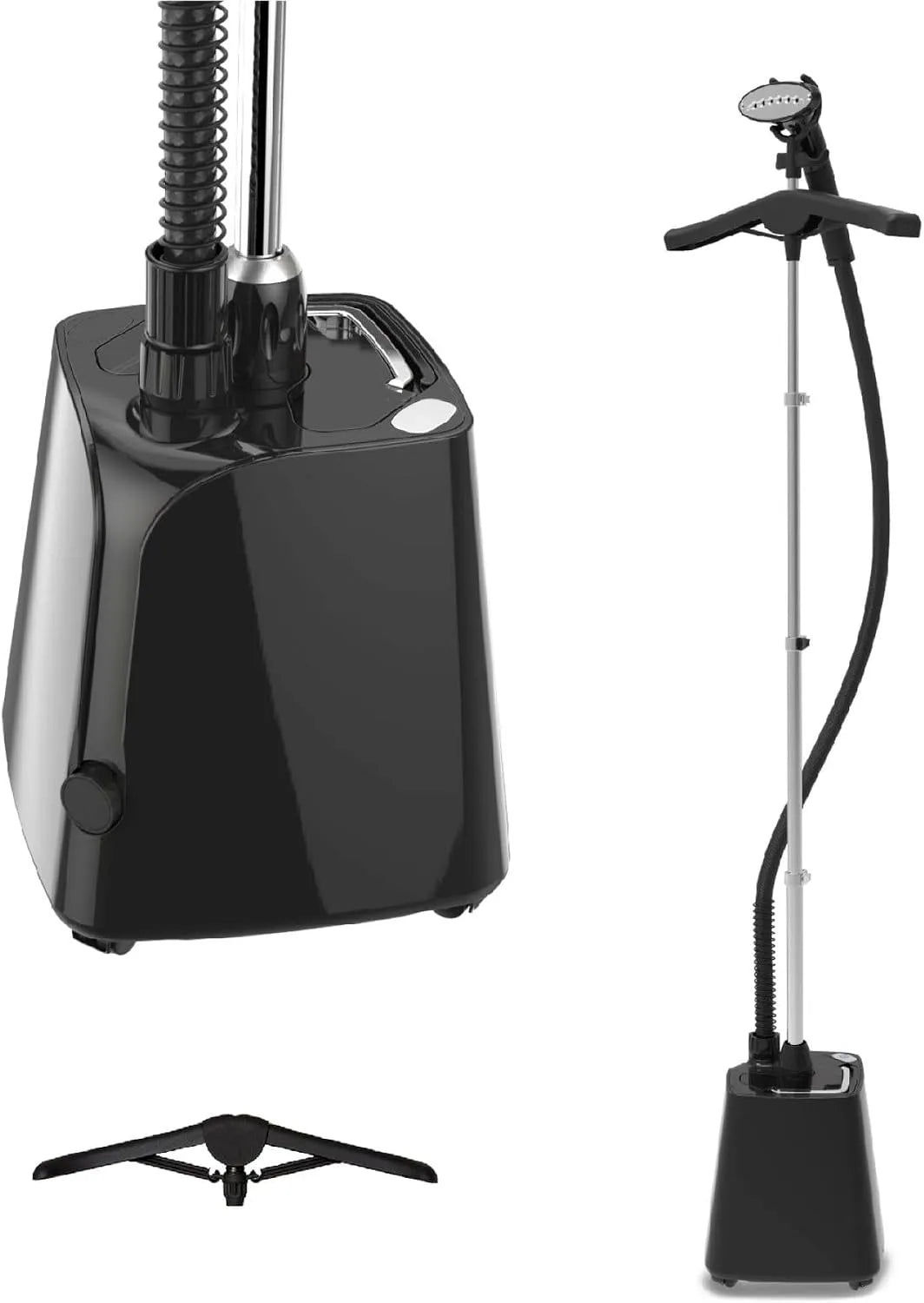 H18B Steamer Vertical, Tuyau Triple Protection Thermique, SteamOne Steamer Défroisseur Vertical Noir 1800W, Réservoir 1,8L, 4 Roues Motrices, Vapeur