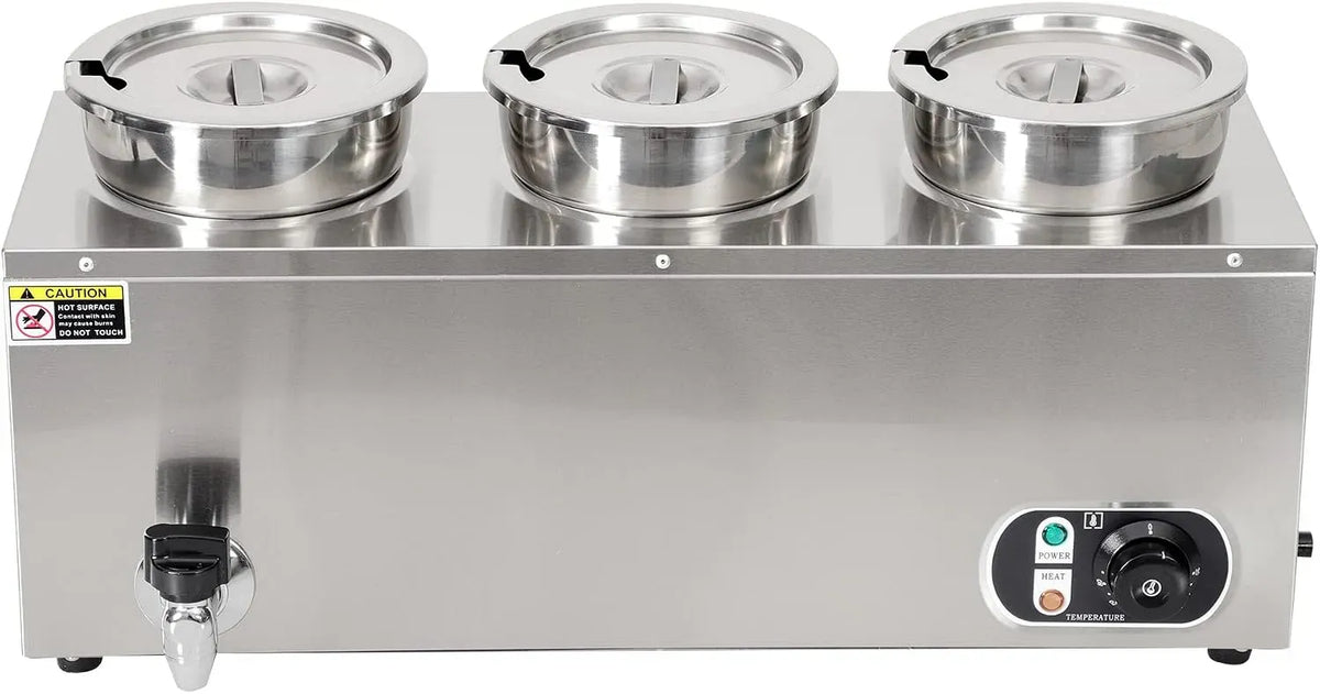 Chauffe-plats de buffet, 28 L, 30 à 85 °C, maintien au chaud, professionnel, 2 zones de température, 21L