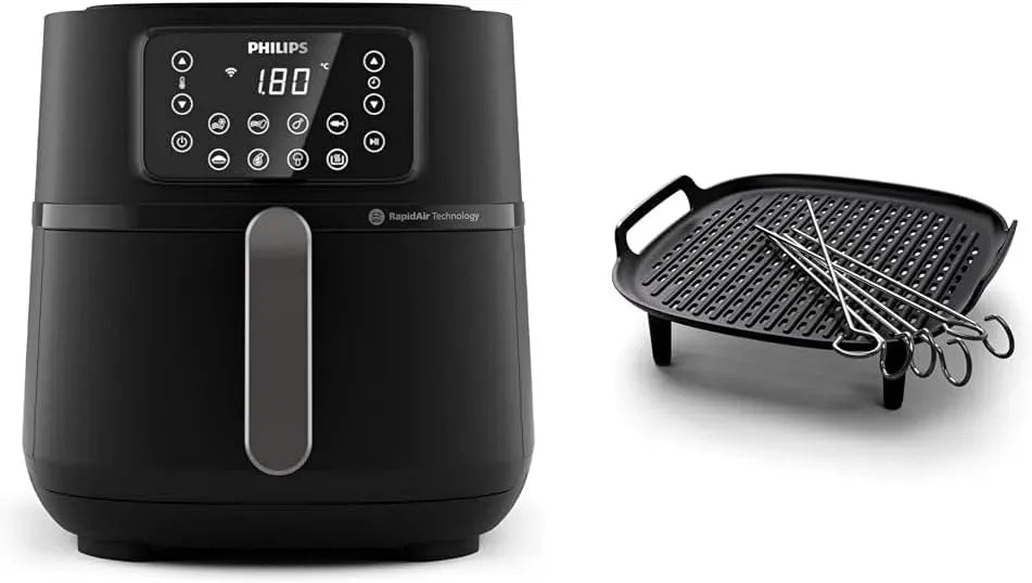 Philips 16-en-1 HD9285/90 Friteuse à air chaud, 7,2 L, application, dalle IPS, noir, HD9959/00, application de recettes, 1,4 kg