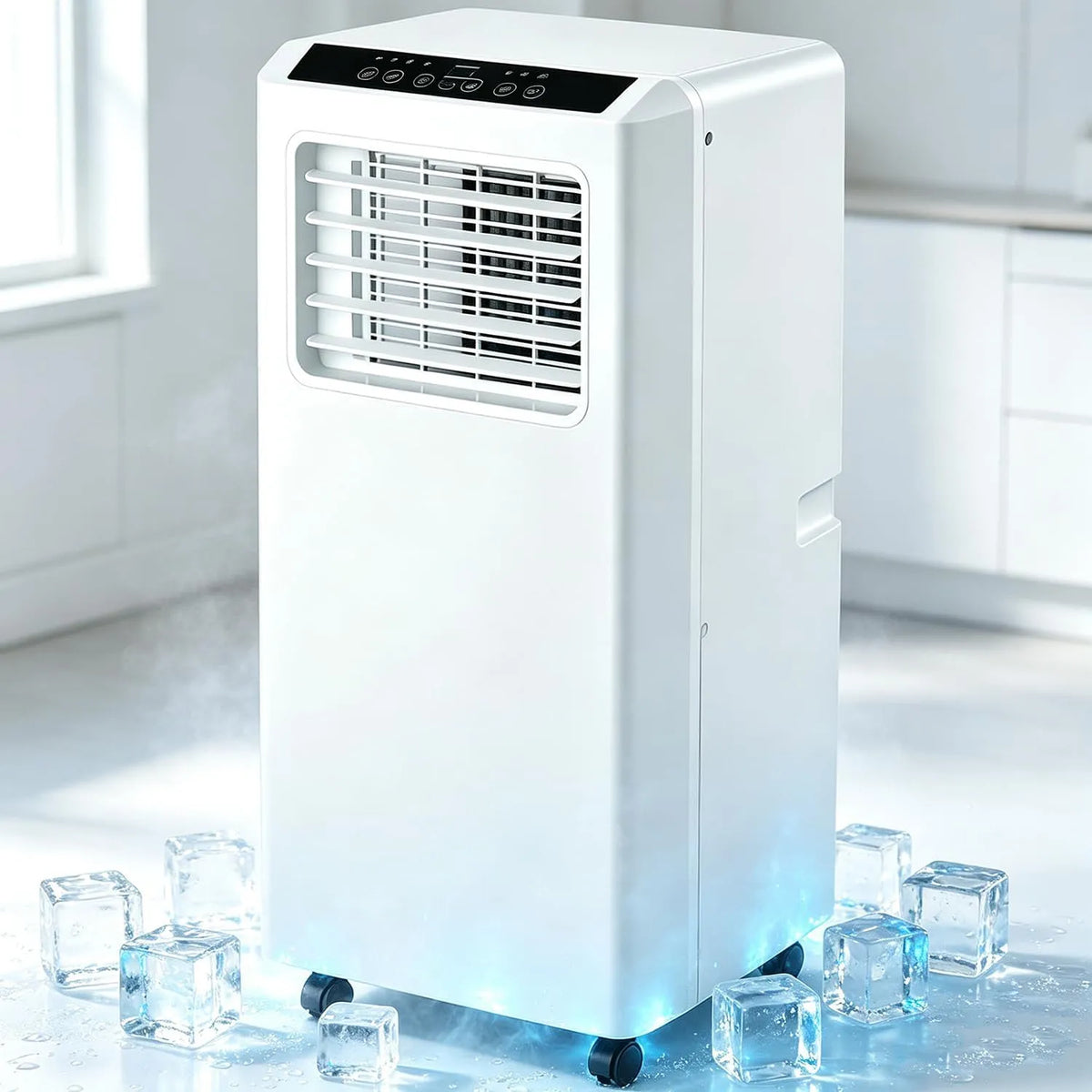 Climatiseur 4100BTU, portable, minuteur, silencieux, capacité de Refroidissement jusqu'à 40 m2, minuterie 24 h, unité de climatisation écoénergétique